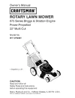 Предварительный просмотр 1 страницы Craftsman 917.376461 Owner'S Manual