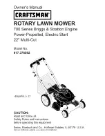 Предварительный просмотр 1 страницы Craftsman 917.376592 Owner'S Manual