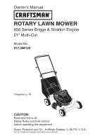 Предварительный просмотр 1 страницы Craftsman 917.388122 Owner'S Manual