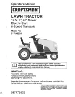 Предварительный просмотр 1 страницы Craftsman 917.98635 Operator'S Manual