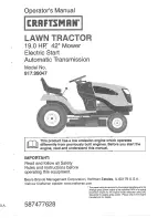 Preview for 1 page of Craftsman 917.99047 Operator'S Manual