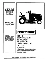 Предварительный просмотр 1 страницы Craftsman 944.601892 Owner'S Manual