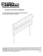 Preview for 1 page of Craftsman BACKWALL WITH METAL PEGBOARD Operator'S Manual