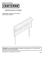 Preview for 9 page of Craftsman BACKWALL WITH METAL PEGBOARD Operator'S Manual