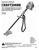 Craftsman BRUSHWACKER 316.74520 Operator'S Manual preview