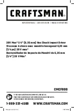 Preview for 1 page of Craftsman CMCF800 Instruction Manual