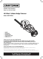 Craftsman CMCHT98022 Instruction Manual preview