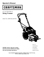 Preview for 1 page of Craftsman CMXGCAQ108493 Operator'S Manual