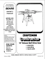 Craftsman Contractor 113.299112 Owner'S Manual preview