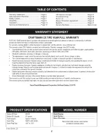 Preview for 2 page of Craftsman CX series 247.883980 Operator'S Manual