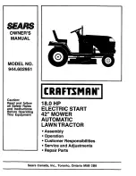 Preview for 1 page of Craftsman ELECTRIC START 42" MOWER AUTOMATIC LAWN TRACTOR 944.602951 Owner'S Manual