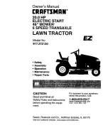 Предварительный просмотр 1 страницы Craftsman EZ 917.272130 Owner'S Manual