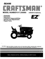 Предварительный просмотр 1 страницы Craftsman EZ3 917.258990 Owner'S Manual