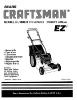 Предварительный просмотр 1 страницы Craftsman EZ3 917.376272 Owner'S Manual