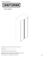 Preview for 1 page of Craftsman Floor Cabinet Operator'S Manual