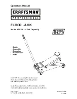 Preview for 1 page of Craftsman FLOOR JACK 50156 Operator'S Manual