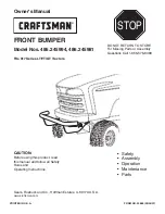 Preview for 1 page of Craftsman FRONT BUMPER 486.245981 Owner'S Manual