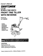 Craftsman FRONT TINE TILLER WITH REVERSE 917.292402 Owner'S Manual preview