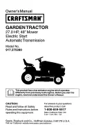 Craftsman GARDENTRACTOR 917.27528 Owner'S Manual предпросмотр