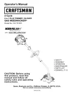 Craftsman Gas Weedwacker 316.791920 Operator'S Manual предпросмотр