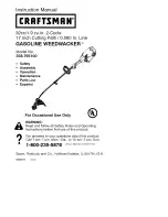 Craftsman GASOLINE WEEDWACKER 358.795100 Instruction Manual preview