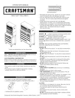 Preview for 1 page of Craftsman HEAVY DUTY TOOL CHESTS Operator'S Manual