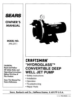 Preview for 1 page of Craftsman HYDROGLASS 390.2511 Owner'S Manual