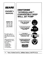 Preview for 20 page of Craftsman HYDROGLASS 390.251182 Owner'S Manual