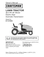 Craftsman LAWN TRACTOR 917.2759 Owner'S Manual предпросмотр