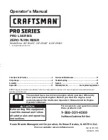 Предварительный просмотр 1 страницы Craftsman PRO series Operator'S Manual