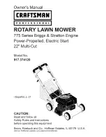 Preview for 1 page of Craftsman Professional 917.374120 Owner'S Manual