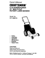 Craftsman ROTARY LAWN MOWER 917.38841 Owner'S Manual preview