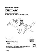 Craftsman ROUTER MOUNTING KIT Operator'S Manual preview