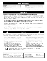 Preview for 2 page of Craftsman ROW CROP CULTIVATOR 486.242051 Owner'S Manual