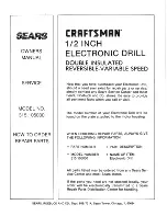 Preview for 12 page of Craftsman Sears 315.105030 Owner'S Manual