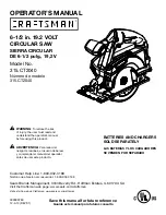 Craftsman SIERRA CIRCULAR 315.CT2040 Operator'S Manual preview