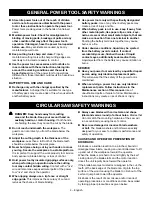 Preview for 4 page of Craftsman SIERRA CIRCULAR 315.CT2040 Operator'S Manual