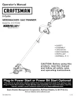 Craftsman WEEDWACKER 316.791200 Operator'S Manual preview