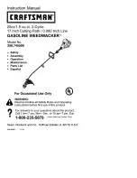 Craftsman WEEDWACKER 358.745500 Instruction Manual предпросмотр