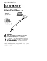 Craftsman WEEDWACKER 358.791030 Operator'S Manual предпросмотр