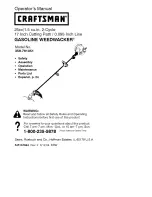 Preview for 1 page of Craftsman Weedwacker 358.791051 Operator'S Manual