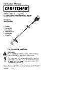 Craftsman WEEDWACKER 358.791580 Instruction Manual предпросмотр