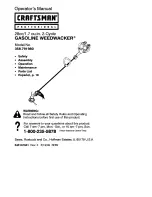 Preview for 1 page of Craftsman Weedwacker 358.791980 Operator'S Manual