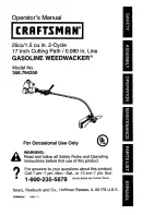 Предварительный просмотр 1 страницы Craftsman WEEDWACKER 358.794250 Operator'S Manual