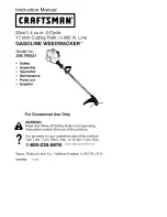 Craftsman WEEDWACKER 358.795521 Instruction Manual preview