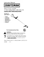 Preview for 1 page of Craftsman WEEDWACKER 358.795571 Instruction Manual