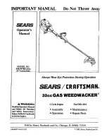 Craftsman Weedwacker 358.797161.32cc Operator'S Manual preview