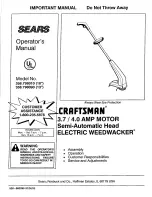 Preview for 1 page of Craftsman Weedwacker 358.798010 Operator'S Manual