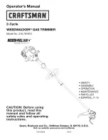 Craftsman WEEDWACKER Incredi-Pull 316.791870 Operator'S Manual preview