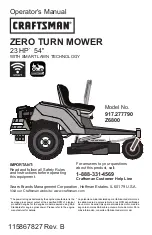 Предварительный просмотр 1 страницы Craftsman Z6800 Operator'S Manual